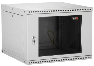 Шкаф телекоммуникационный TLK TWI-096060-R-G-GY, 19", 9U, 600×600мм, стеклянная дверь, серый