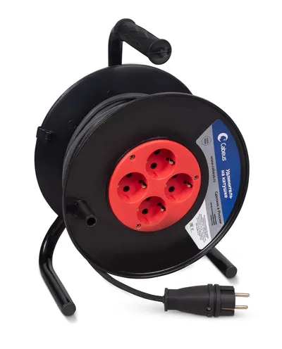 Удлинитель силовой Cabeus EC-C-4.0-FR-G-20, 4000 Вт, 20 м, 4 розетки, КГ 3×2,5