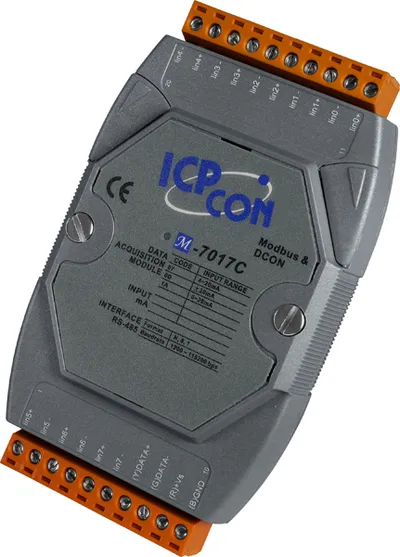 Модуль ввода ICP DAS M-7017C-G CR, 8 каналов, 4-20 мА, RS-485, Modbus RTU