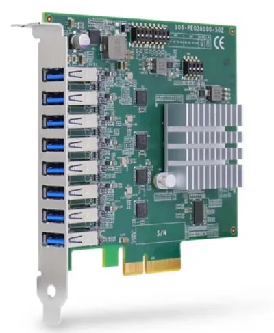 Плата Neousys PCIe-USB381F, 8 портов USB 3.1 Gen1, 4 контроллера, PCIe
