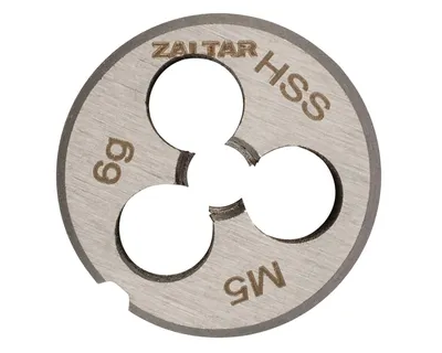 Плашка резьбонарезная ZALTAR ZA-10403, метрическая M5×0.8, HSS, 20×7 мм, правая