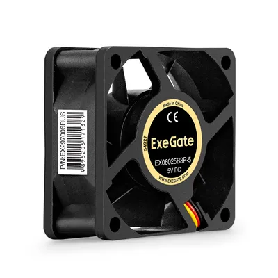 Вентилятор ExeGate EX297006RUS, 5V DC, 60×60×25 мм, 2-Ball, 3pin