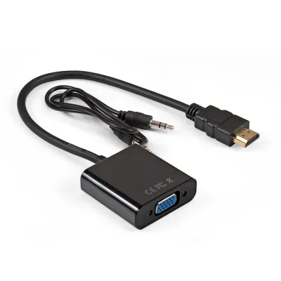 Переходник ExeGate EX297588RUS, HDMI→VGA + аудио 3.5мм, 0.3м