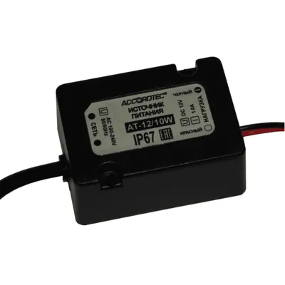 Блок питания ACCORDTEC AT-12/10W, 12 В, 1 А, IP67, для IP-видеокамер