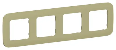 Рамка IEK FLITE FI-M42-31-20-K26, 4-местная, пластик, оливковый, матовая, IP20