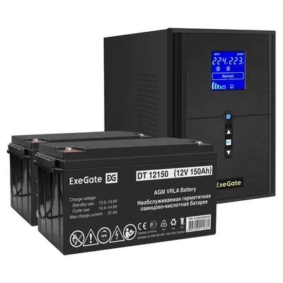 Комплект ИБП Exegate EX296855RUS, 2000VA, SineTower, с батареями 150Ач