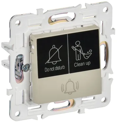 Кнопка звонка IEK SKANDY SK-V14-2-10-K10, с индикацией, 10А, бежевый