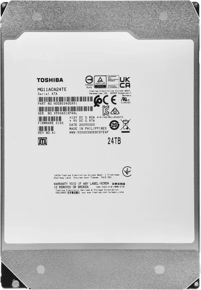 Жесткий диск Toshiba MG11ACA24TE, 24 ТБ, 3.5" SATA III, 7200 rpm, 512 МБ