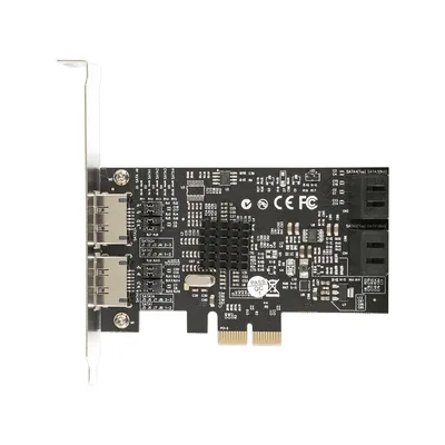 RAID-контроллер ExeGate EXE-504, PCI-E 2.0 x2, SATA III, 4 внутр. + 2 внешн., Marvell 88SE9230