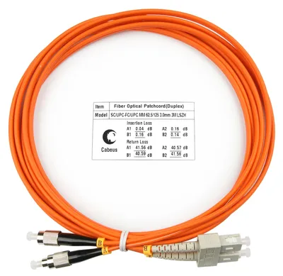 Патч-корд оптический Cabeus FOP-62-SC-FC-3m, duplex SC-FC, OM1, 3 м