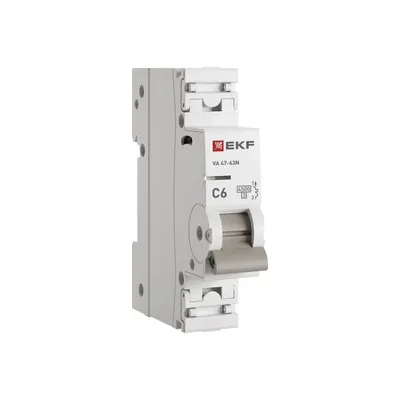 Выключатель автоматический EKF M634106C, 1P 6A C 4.5кА