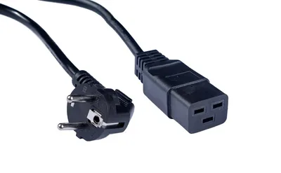 Кабель питания Cabeus PC-S22-IEC19-1.5-3.0M, C19→Schuko, 3м