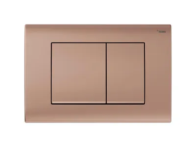 Панель смыва РЕХАУ NOVA QUAD 001, 2 кнопки, пластик, розовое золото, 245×165 мм