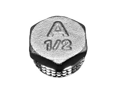 Пробка Aquadeel BFN-003-104, НР 1/2", латунь никелированная, 40 бар