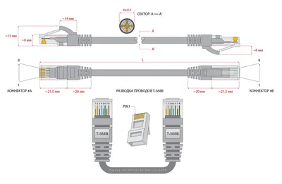 Патч-корд Cabeus PC-UTP-RJ45-Cat.6a-5m-LSZH, U/UTP Cat.6a, 2xRJ45, 5 м