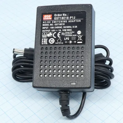 Блок питания Mean Well GST18E18-P1J, 18Вт, 18В/1A, 3000В AC