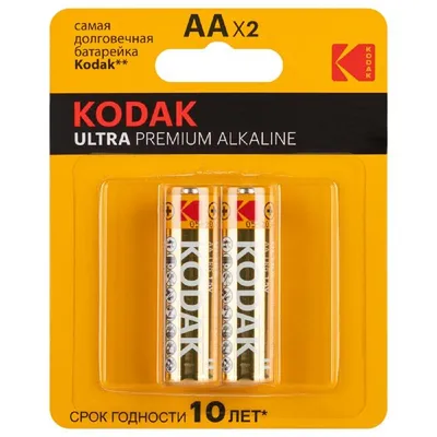 Батарейка Kodak LR6-2BL ULTRA PREMIUM Alkaline, AA (LR6), алкалиновая, 2 шт
