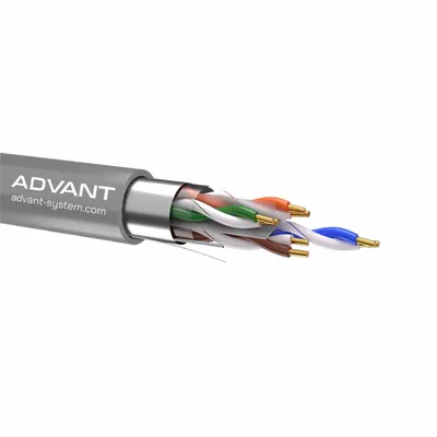 Кабель "Витая пара", CAT 6, для передачи цифрового аудиосигнала или Ethernet до 100 м, экранированный F/UTP, категория 6 (250 MHz), 4 пары (23 AWG), одножильная медь, структура: 4х2х0.57, t (-30°C +60°C), внеш. оболочка (нг(А)-LSZH), цвет - серый. Упаковка/ Кабель "Витая пара", CAT 6, для передачи цифрового аудиосигнала или Ethernet до 100 м, экранированный F/UTP, категория 6 (250 MHz), 4 пары (23 AWG), одножильная медь, структура: 4х2х0.57, t (-30°C +60°C), внеш. оболочка (нг(А)-LSZH), цвет - с