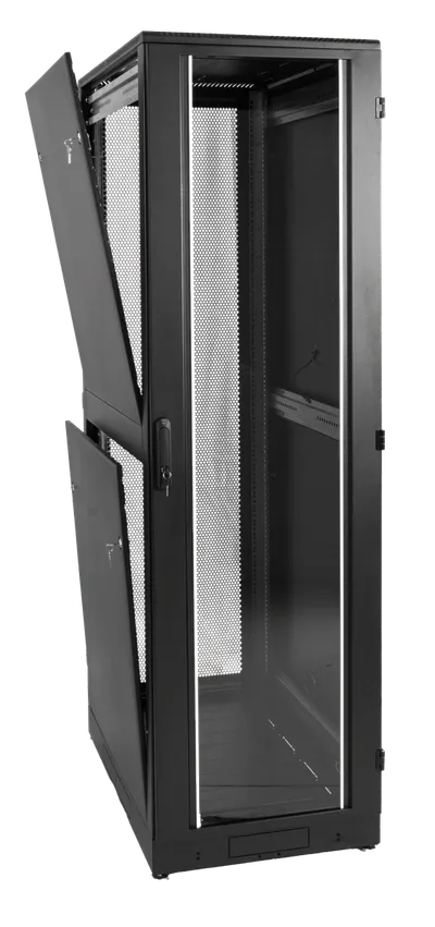 Шкаф коммутационный ЦМО ШТК-М-42.8.8-1ААА-9005, 42U, напольный, 800×800 мм, стекло/сталь, чёрный