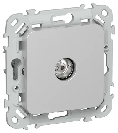 Розетка TV IEK FLITE РТВм-1-1-1-ФлА, экранированная, тип M, алюминий