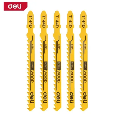 Пилки для электролобзика Deli DH-QJT006-E2, тип T144D, 6TPI, 74 мм, 5 шт
