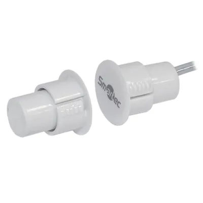 Датчик Smartec ST-DM030NC-WT, магнитоконтактный, НЗ, врезной, зазор 35 мм