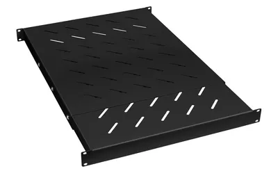Полка 19" Cabeus SH-J018-SS-600-100KG-BK, перфорированная, глубина 600–1000 мм, до 100 кг