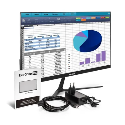 Монитор ExeGate SmartView EH1500, 24.5", IPS, 1920×1080, 75 Гц, 5 мс, HDMI, VGA