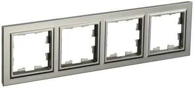 Рамка IEK BRITE РУ-4-БрШ (BR-M42-K37), 4 поста, шампань, IP20, скрытый монтаж