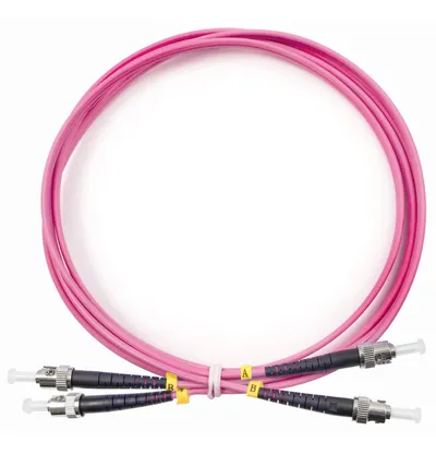 Патч-корд оптический Cabeus FOP-50-OM4-ST-ST-2m, duplex ST-ST, OM4, 2 м, LSZH
