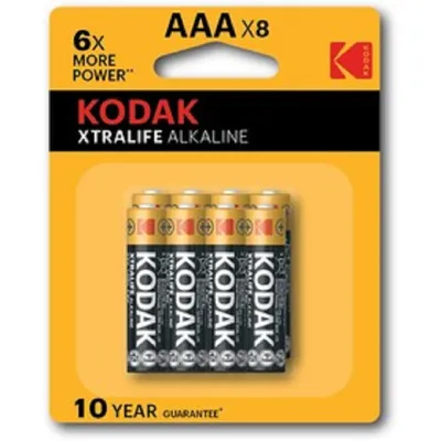 Батарейка Kodak LR03-8BL XTRALIFE Alkaline AAA, алкалиновая, 1.5 В, 8 шт