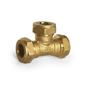Тройник Stahlmann STWL25/20/25BEF, обжимной, латунь, 25×20×25 мм, 10 бар
