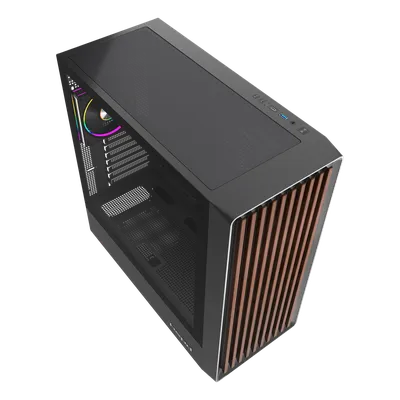 Корпус HSPD F760-TGBK-ARGB, Mid Tower, E-ATX/ATX/mATX/mITX, 4×120 мм ARGB, USB-C, без БП