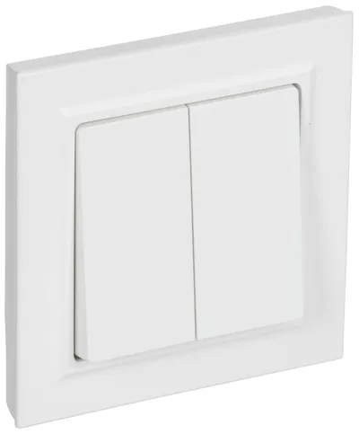 Выключатель IEK BRITE ВСР10-2-0-БрАБ, 2-клавишный, 10 А, 220 В, скрытой установки, белый