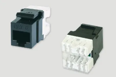 Модуль keystone Eurolan 16B-U6-03BL, RJ45 кат.6 неэкранированный, черный