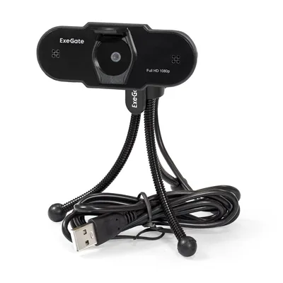 Веб-камера ExeGate BlackView C615 Full HD Tripod, 2 Мп, 1920x1080, 30 fps, USB 2.0