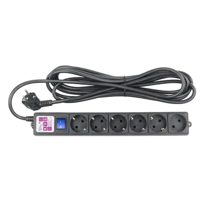 Сетевой фильтр POWERCUBE SPG6-B2, 6 розеток, 16 А, 3500 Вт, кабель 5 м