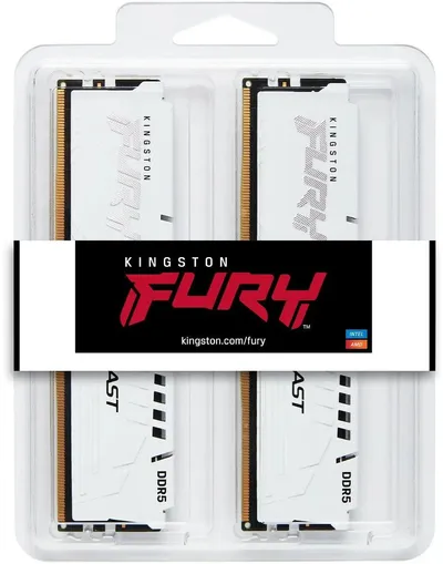 Модуль памяти Kingston Fury Beast White EXPO KF556C36BWEK2-64, DDR5, 64 ГБ (2×32), 5600 МГц, CL36