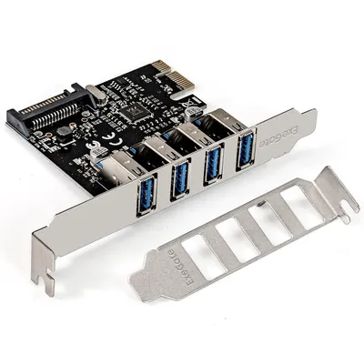 Контроллер ExeGate EXE-314 EX283716RUS, PCI-E x1 2.0, 4×USB 3.0, VL805