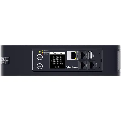 Блок распределения питания CyberPower PDU31414, 0U, 16 А, 18×C13 + 2×C19, SNMP