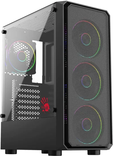 Корпус Bloody CC-126-BK, Midi-Tower, ATX, без БП, 8x120 мм