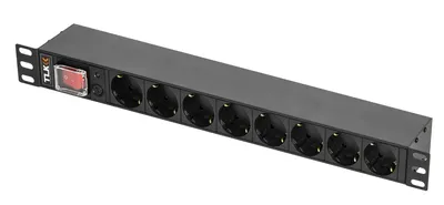 Блок розеток TLK TLK-RSC08-MTF-01-BK, 19", 8 гнезд, 10 А, C14, без шнура