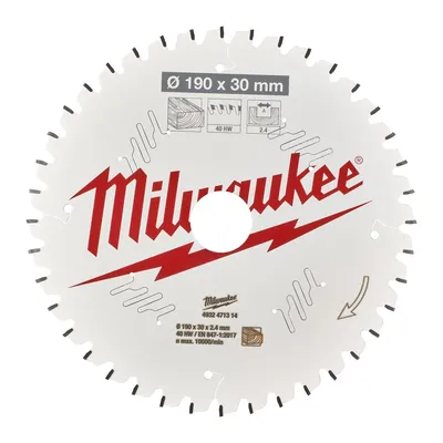 Диск пильный Milwaukee 4932471314, 190×30×2.4мм, 40 зубьев, ATB