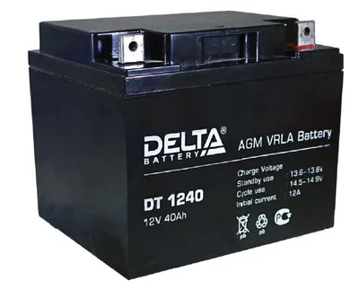 Аккумулятор DELTA DT 1240, 12 В, 40 А·ч, свинцово-кислотный