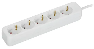 Удлинитель IEK UMA У05 UM-YP10-10-05-03-Z-K01, 5 розеток, 3 м, 10 А, белый