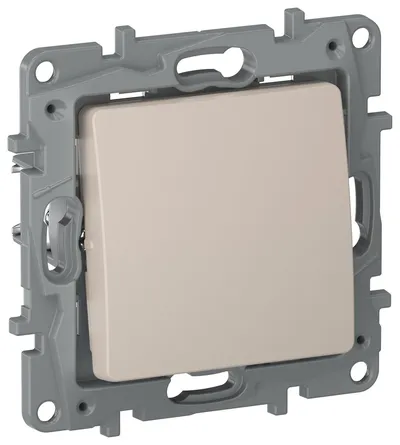 Выключатель IEK ETIKA 6711011, 1-клавишный, 10А, безвинтовые зажимы, песочный