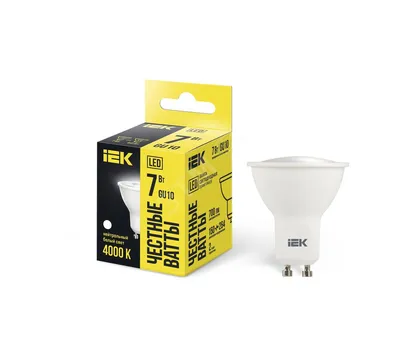 LED-лампа IEK LLE-PAR16-7-230-40-GU10, 7 Вт, 4000 К, GU10, 675 лм