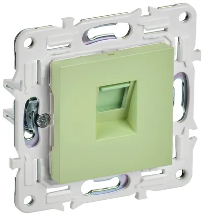 Розетка компьютерная IEK SK-K10-2-K06 SKANDY, RJ45, Cat.6, 8 контактов, IP20, мятный