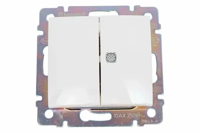Выключатель IEK VALENA DIY 694278, 2-клавишный, 10 А, с индикацией, белый