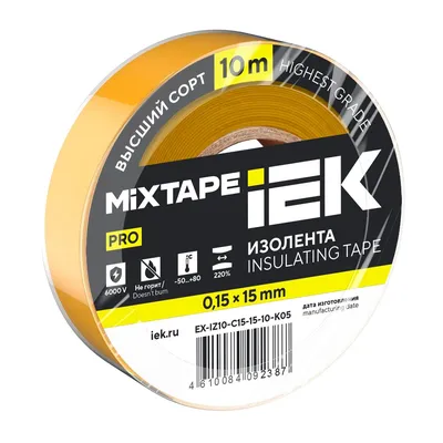Изолента IEK MIXTAPE PRO EX-IZ10-C15-15-10-K05, ПВХ, 0,15×15 мм, 10 м, жёлтая